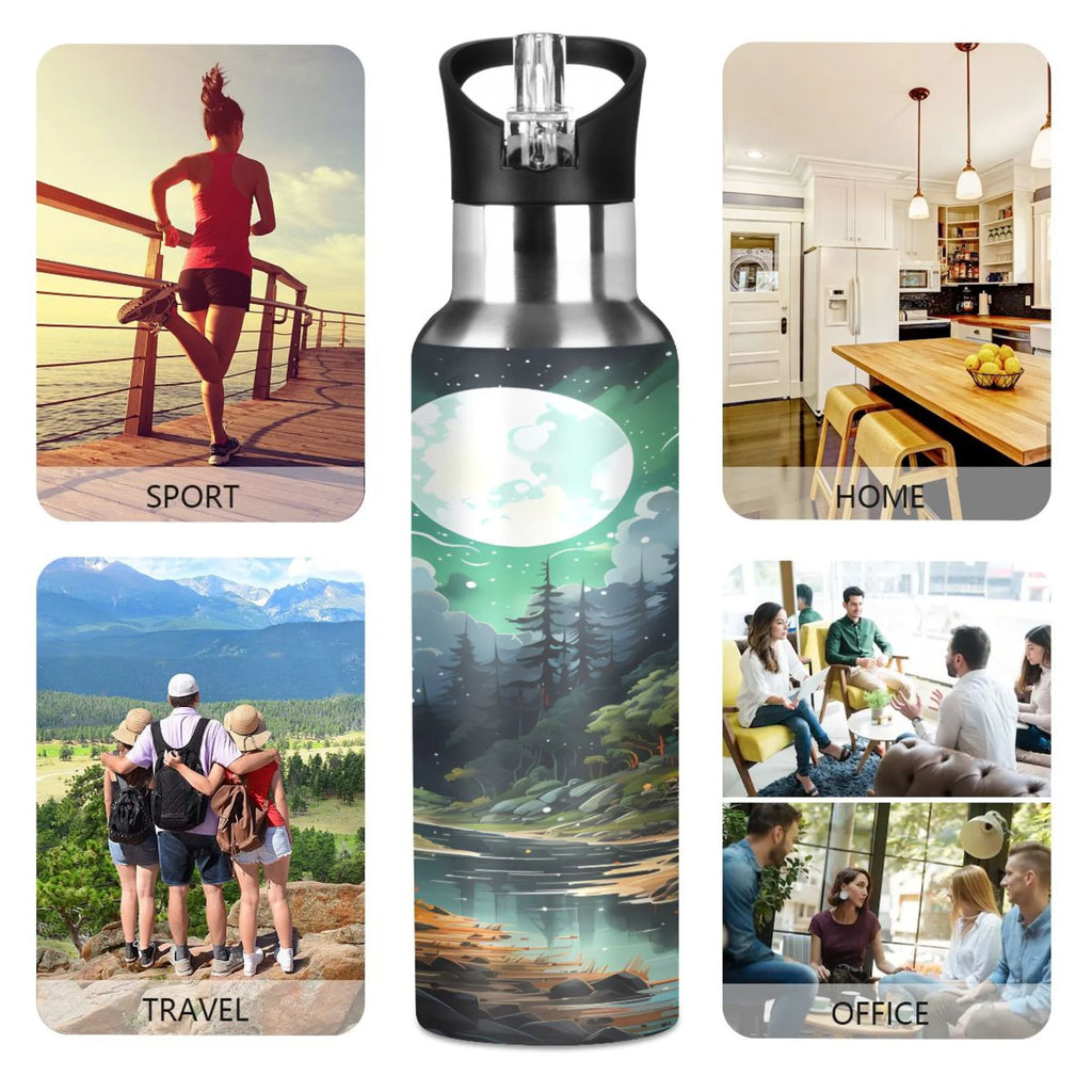 Stainless Steel Insulated Water Bottle with Straw Lid D41393