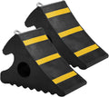 2 Pack Rubber Wheel Chocks with Metal Handle, 11.2 x 7.6 x 6" H46111