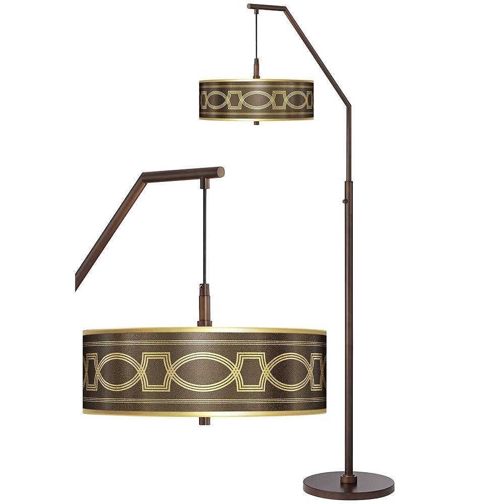 Gold Metallic Bronze Arc Floor Lamp V1211