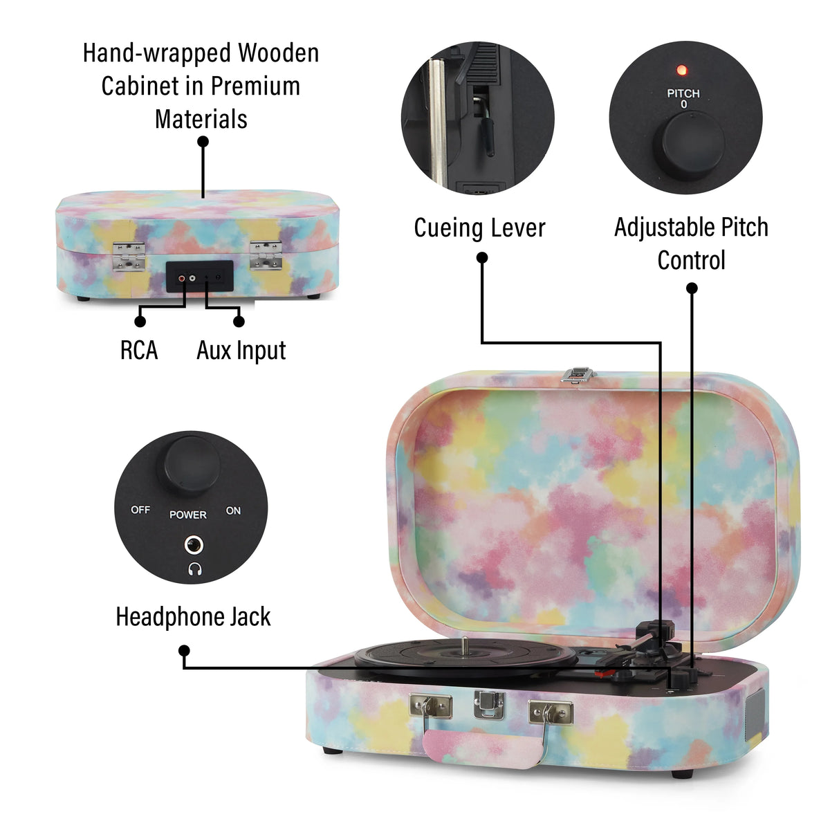 Vinyl Record Player with Speakers with Bluetooth Turntable G179348