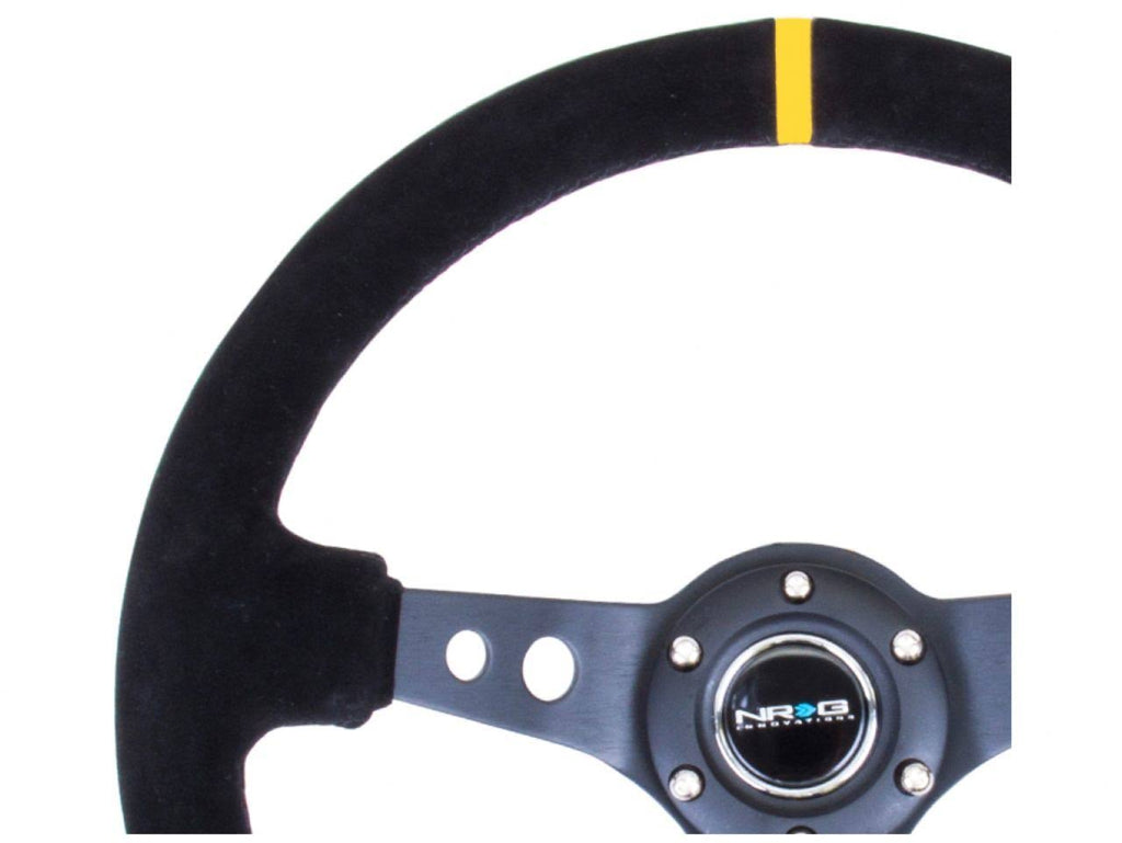 Suede Black Stitch Reinforced Sport Steering Wheel 350mm Y76462