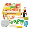 Wooden Grill BBQ Food Set Pretend Play Toy A63495