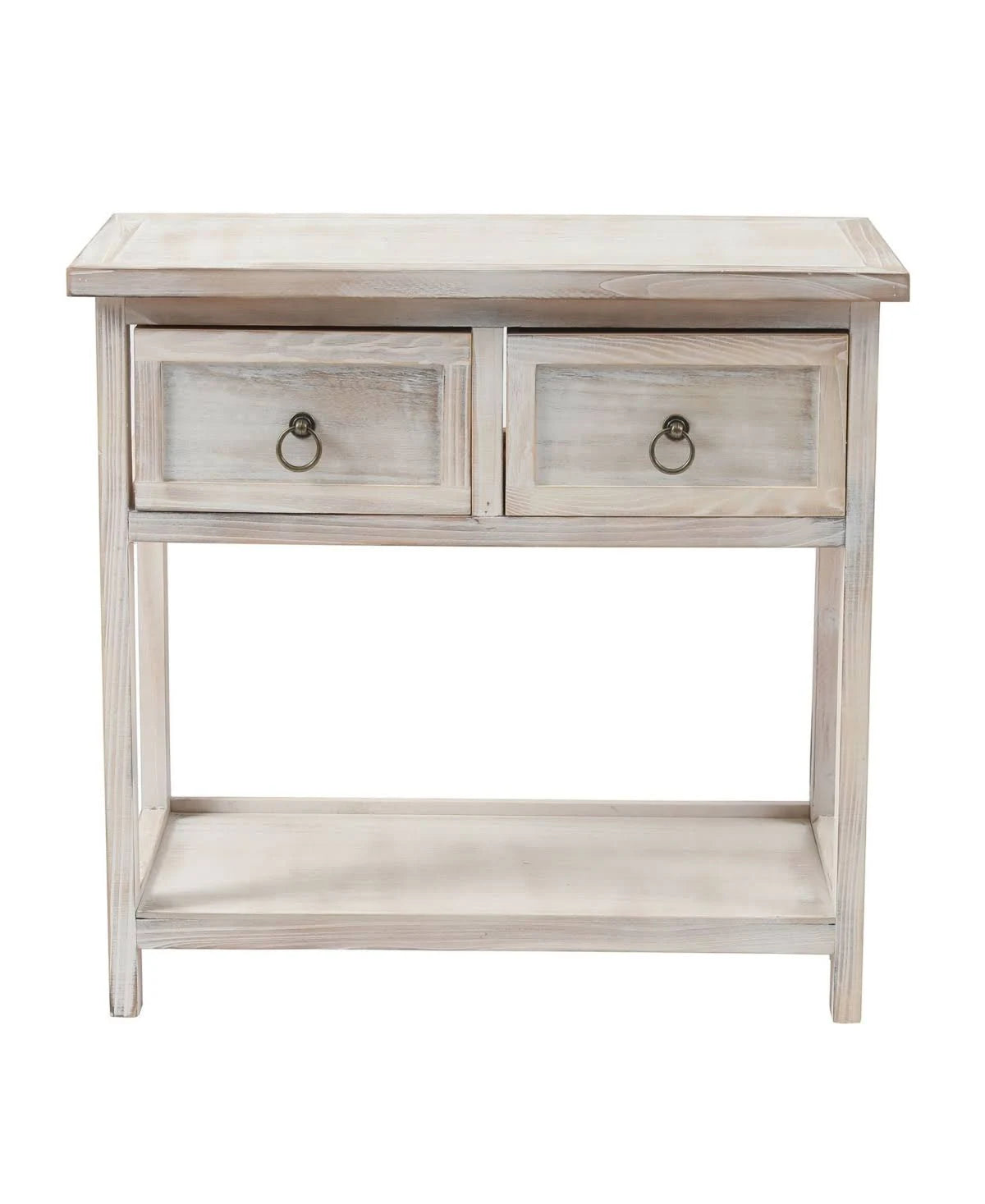White-Washed Pine Wood Console Table G360