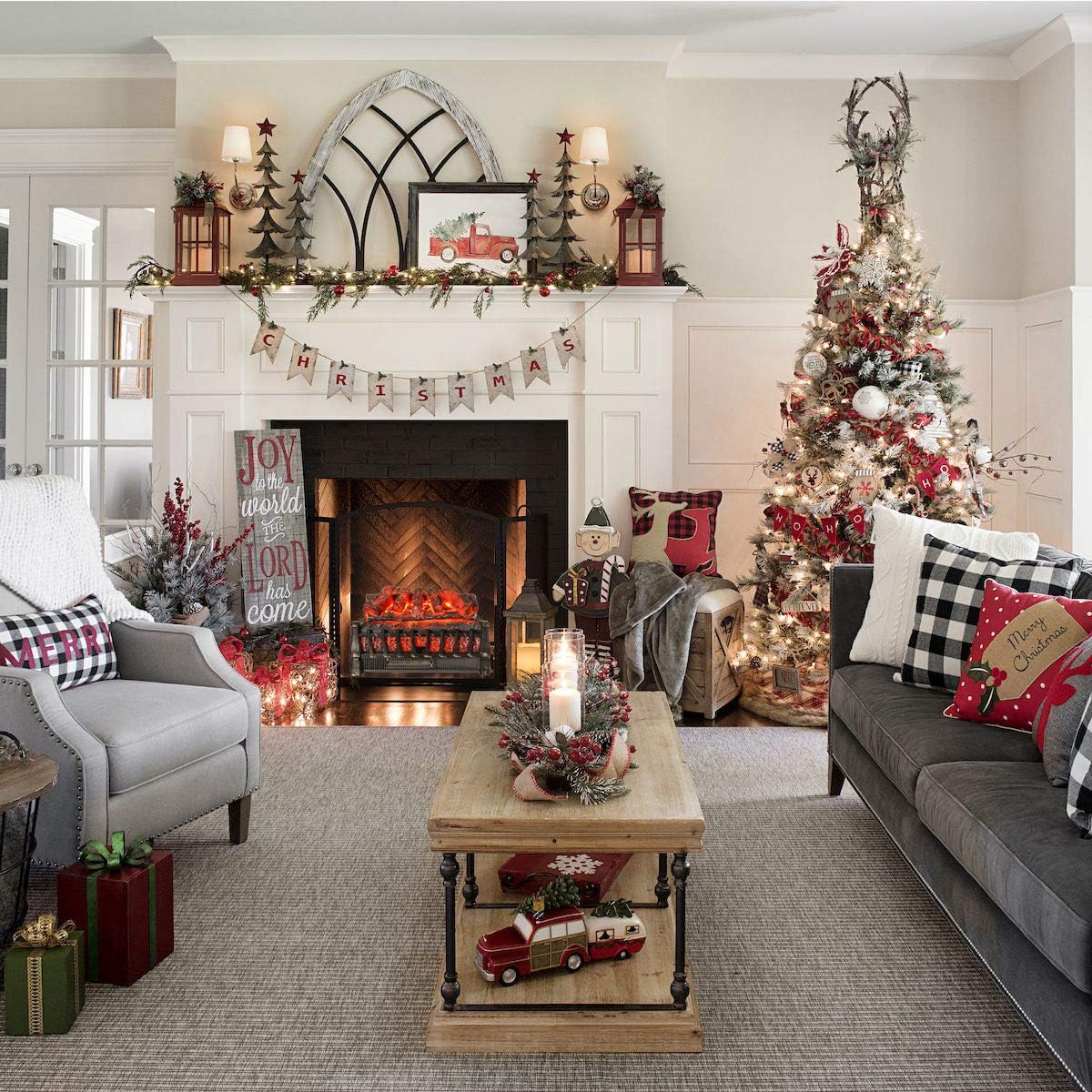 Electric Fireplace logs 21in Inserted Heater with Remote W508