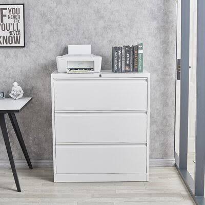 White 3 Drawer File Cabinet O399151
