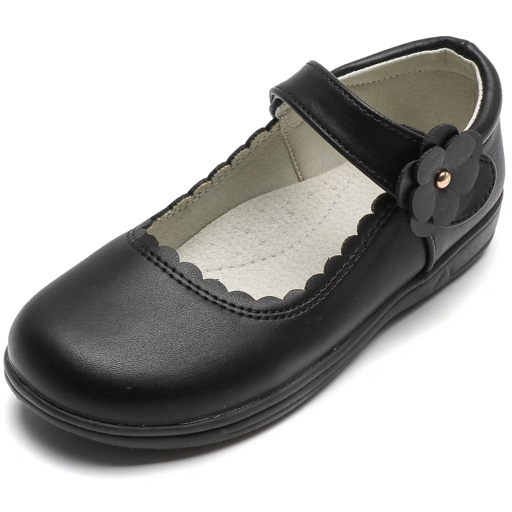 Black Mary Jane Flat School Uniform Shoes P880