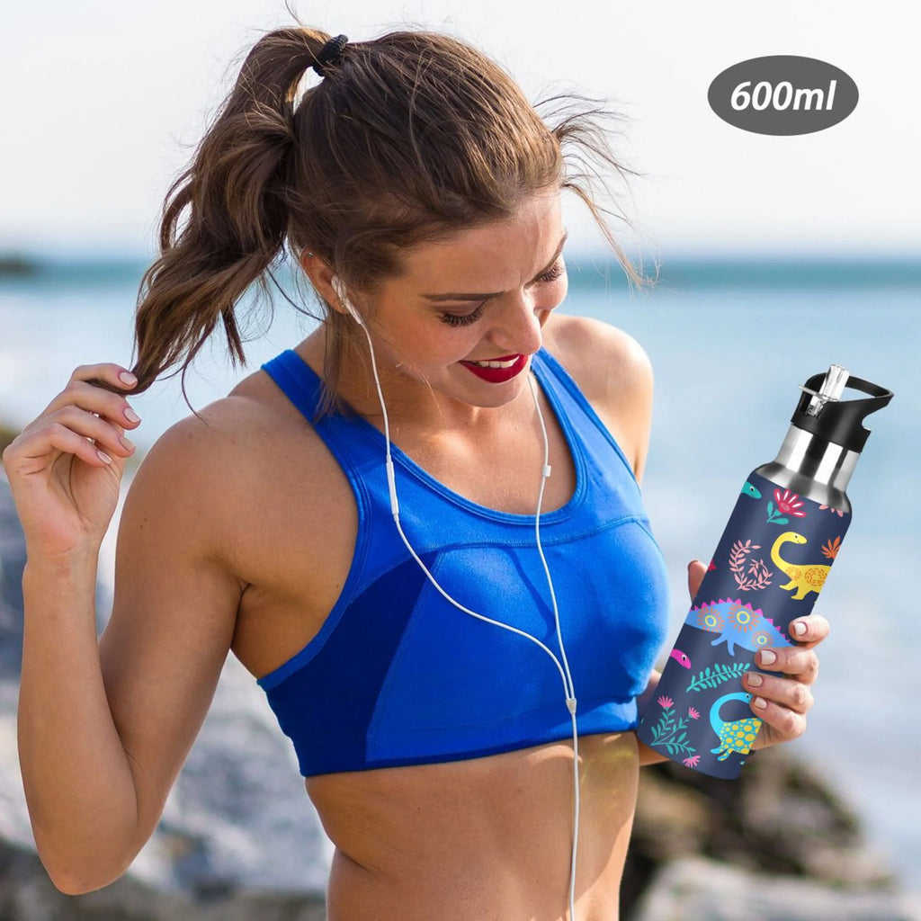 Stainless Steel Water Bottle with Straw Lid 20 OZ L3173