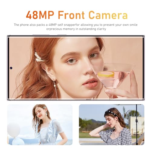Black 6.8" HD Screen Unlocked Smartphone 6+256GB Android13 with 128G Memory Card U502