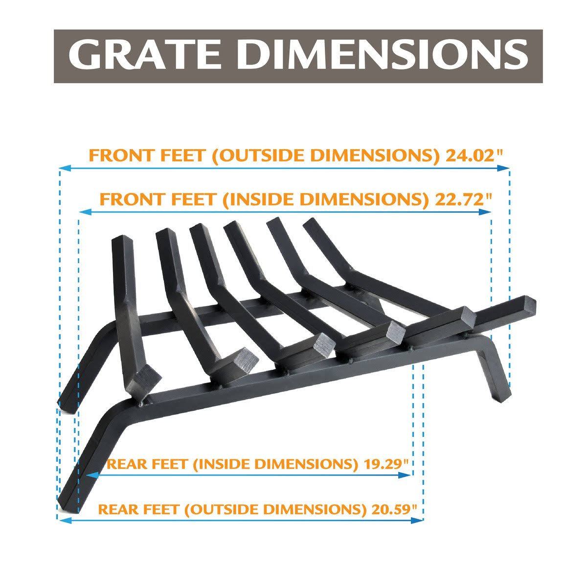 Black Steel Fireplace Grate Q441
