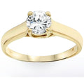 1ct Diamond Solitaire Engagement Ring 14K Yellow Gold G530