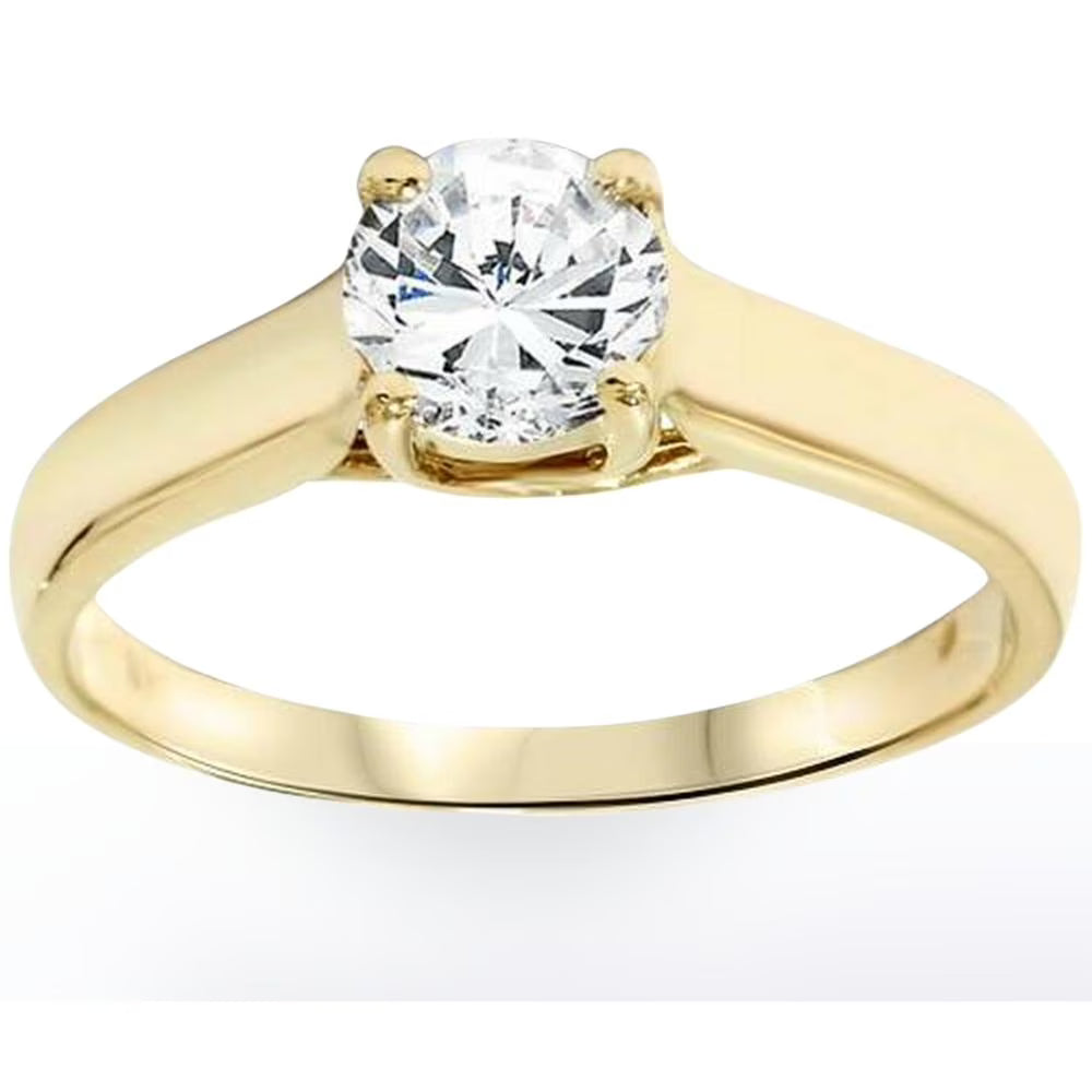 1ct Diamond Solitaire Engagement Ring 14K Yellow Gold G530