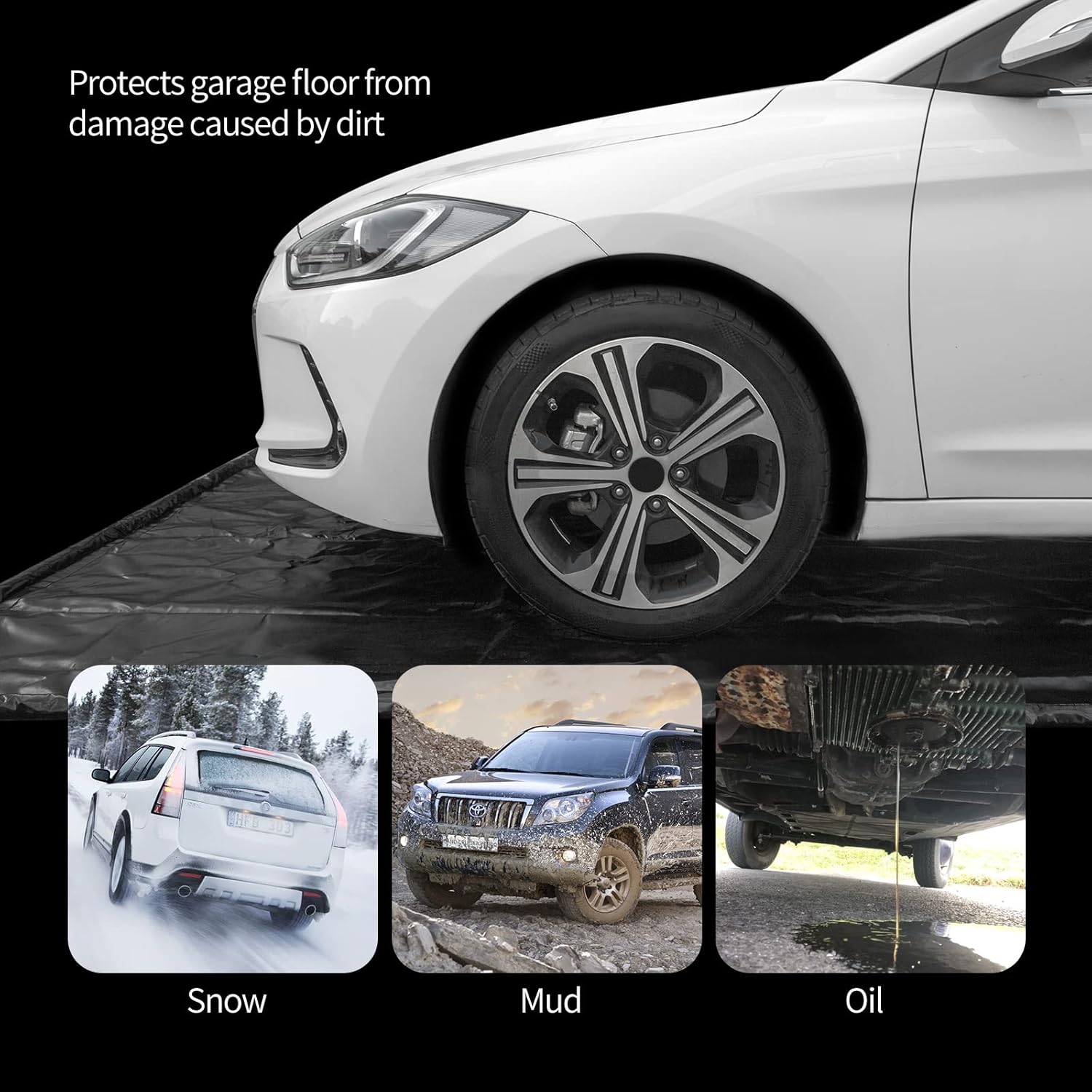 8'6 x 20' Non-Slip Waterproof Garage Floor Mat Y73870