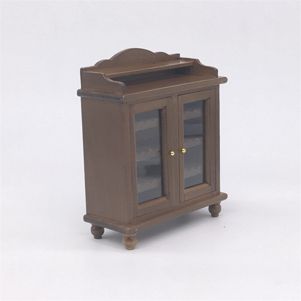 Mini Wooden Wine Cabinet Model (Walnut Color) B513625
