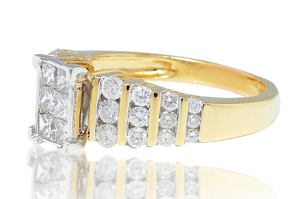 Princess Cut Diamond Engagement Ring in 14K Yellow Gold (1.0 Ct) M22770