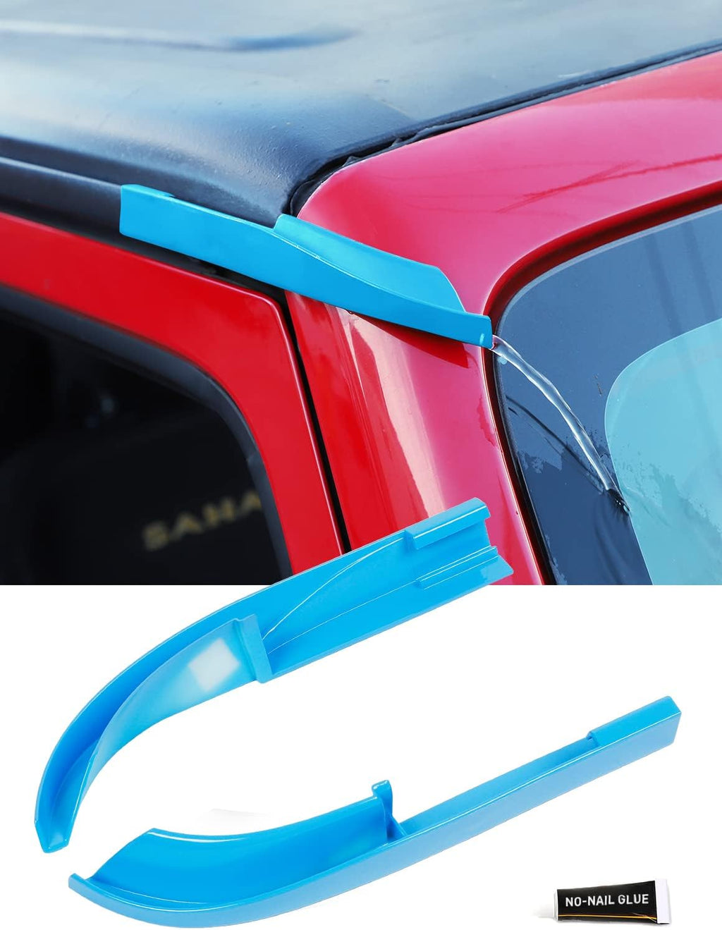 Black 2 Pcs ABS Rain Gutter Extensions F75493
