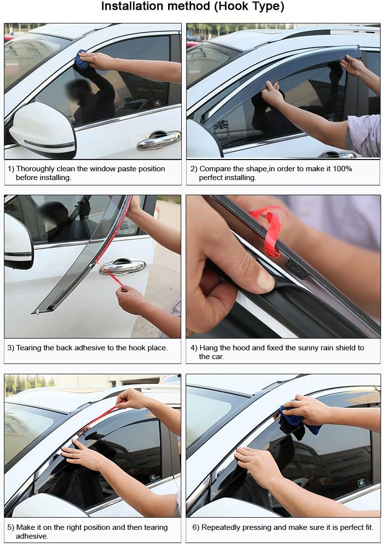 Car Window Visor Vent Shade Deflector Sun/Rain Guards Z35128