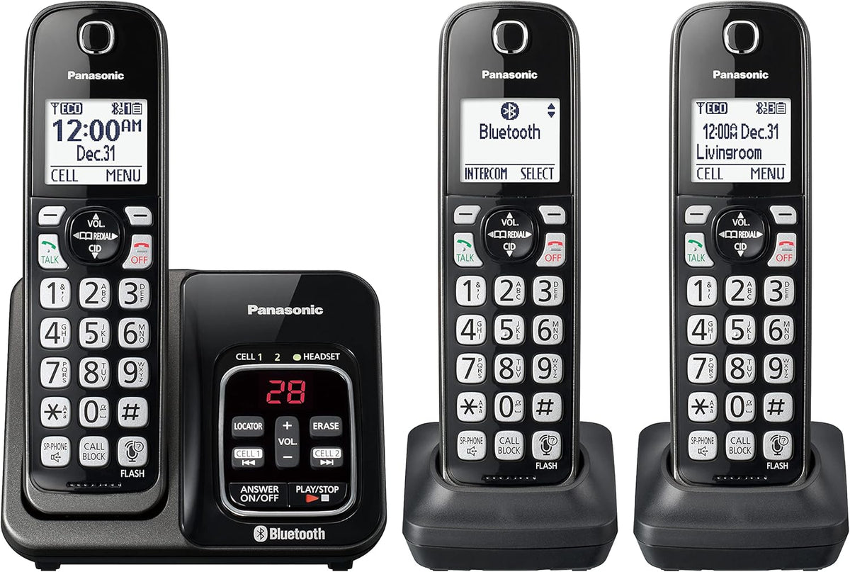 Expandable Cordless Phone System with Link2Cell Bluetooth, Answering Machine and Call Blocking - 4 Cordless Handsets G86286