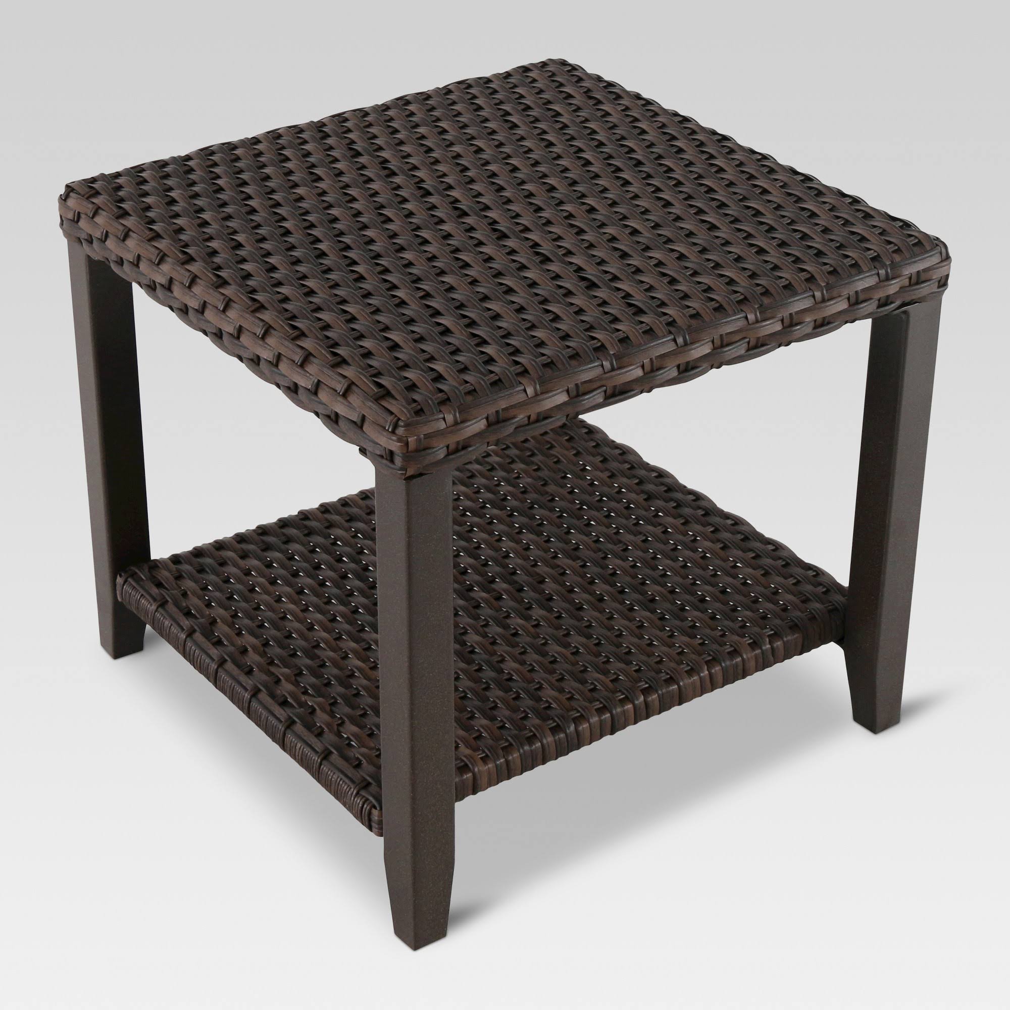 Wicker Square Patio Side Table X9448
