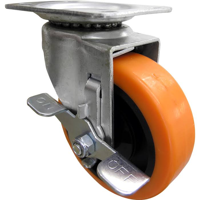Orange TPU Swivel Caster with Brake N724085