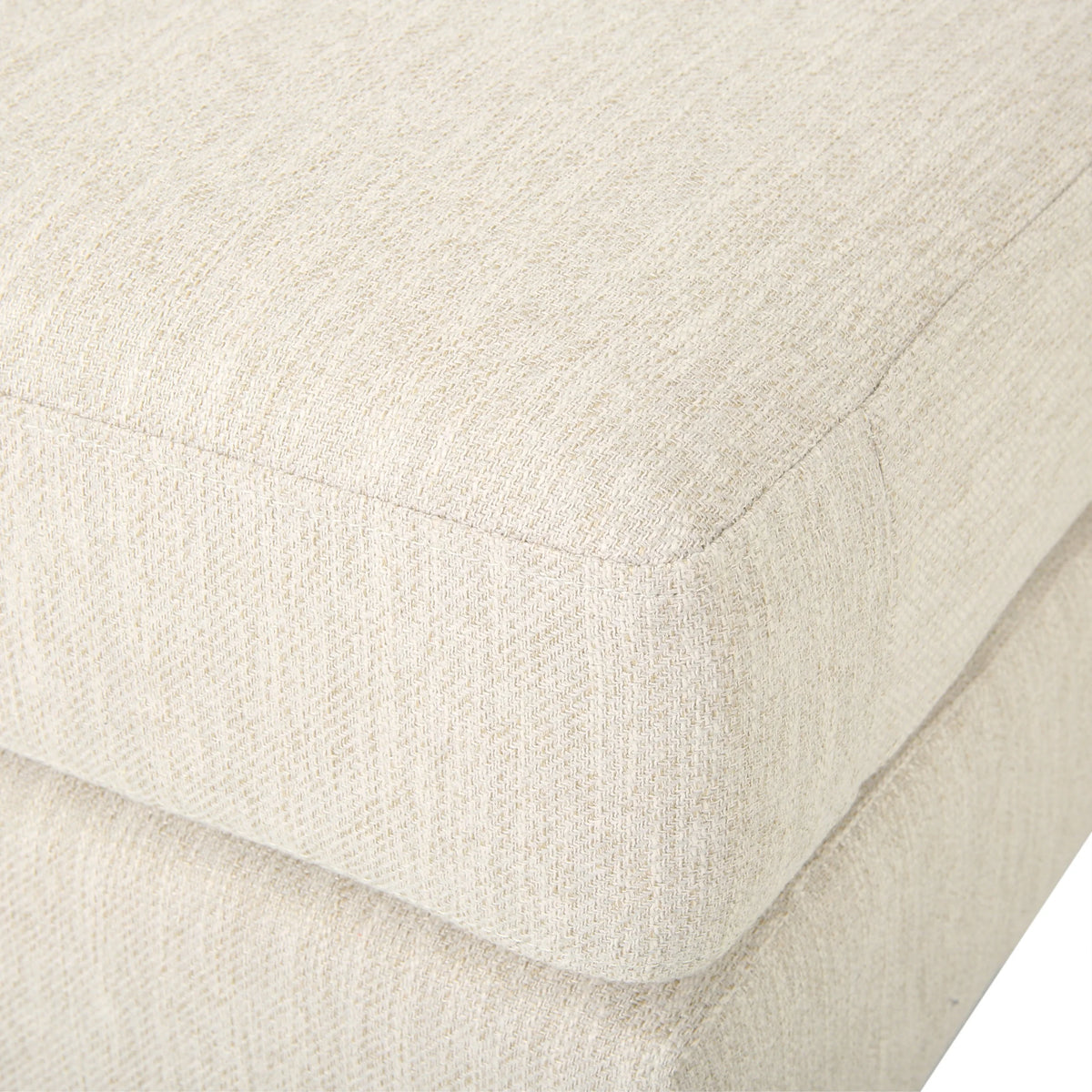 Beige and Dark Brown Fabric 4 Seater Sofa with Accent Throw Pillow Y485