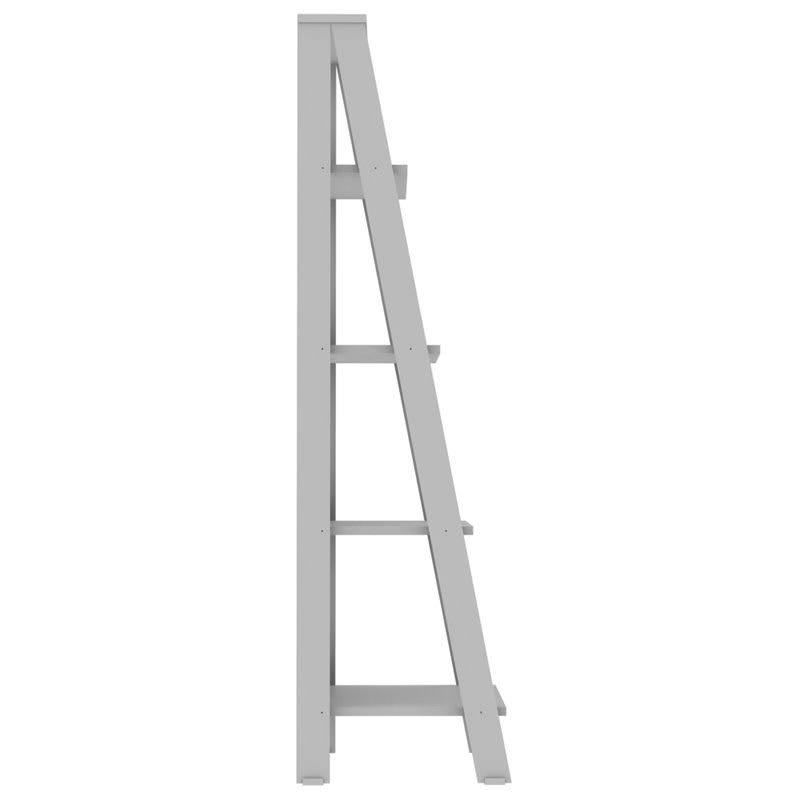 Gray 4-Shelf Wood Ladder Bookcase S227