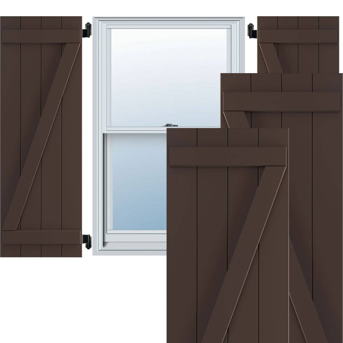 Raisin Brown PVC Board and Batten Shutters G8802