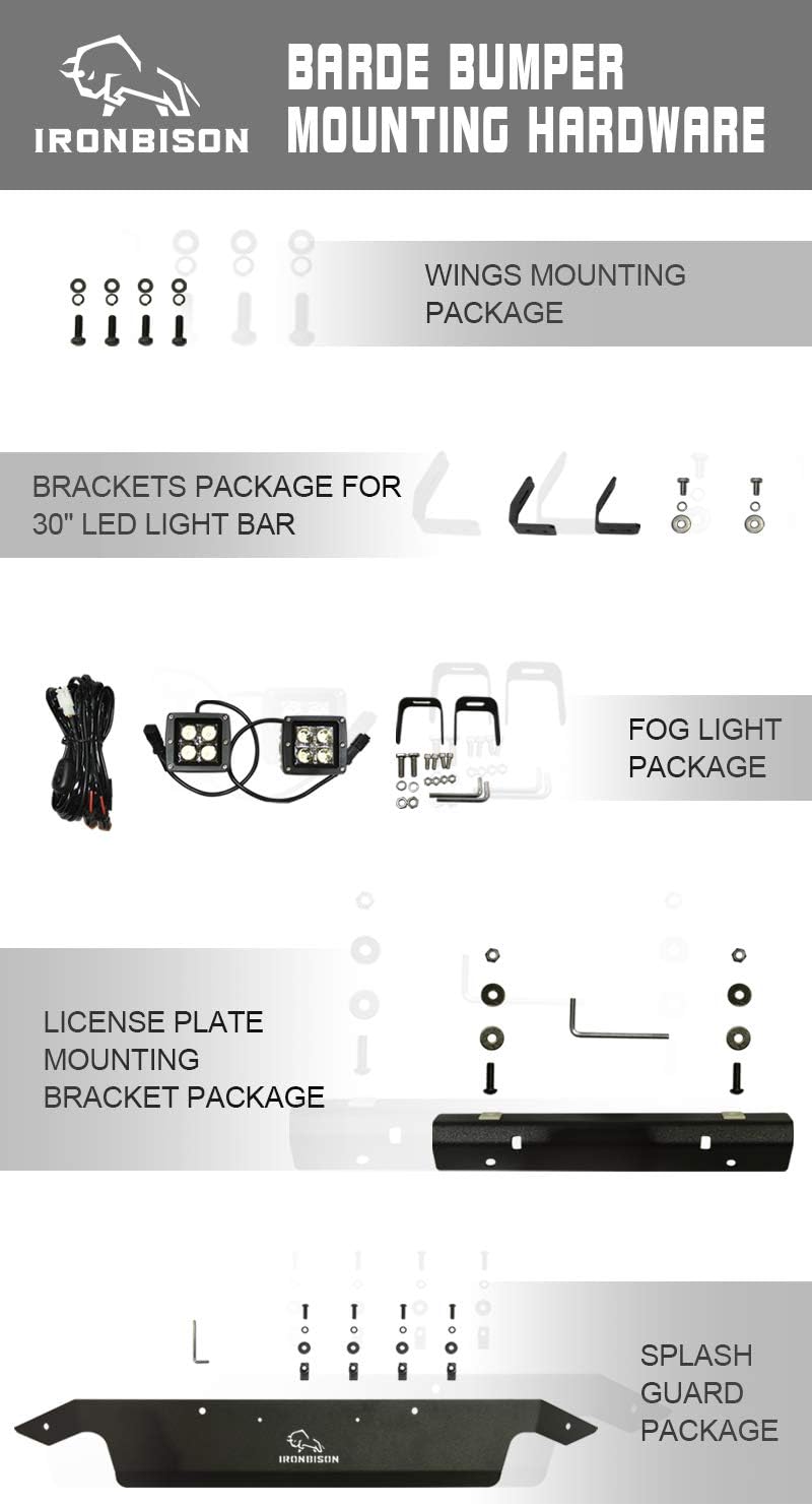 Black Textured Front Bumper Bull Bar with 2 LED Fog Light Q975606