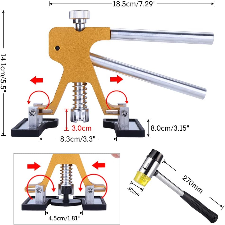 35pcs Dent Puller Kit with Adjustable Width Dent Repair Tools D96027