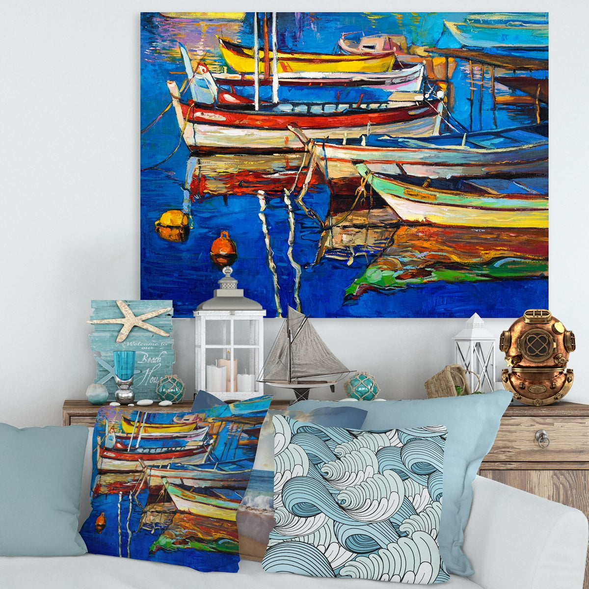 Nautical & Coastal Canvas Wall Art Print 12 in. wide x 8 in. high V2889