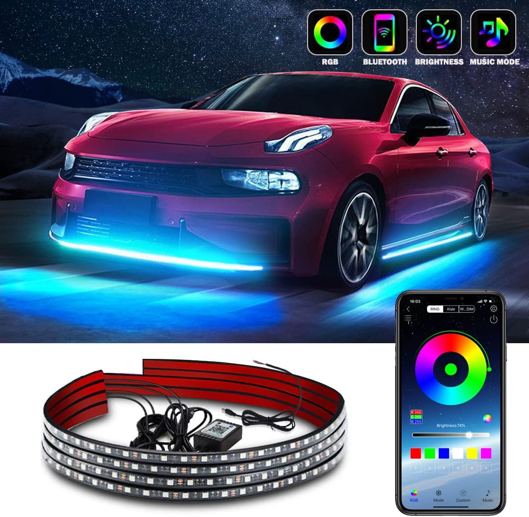 250 LEDs 16 Million Colors Music Sync Waterproof Car Underglow Lights W4300