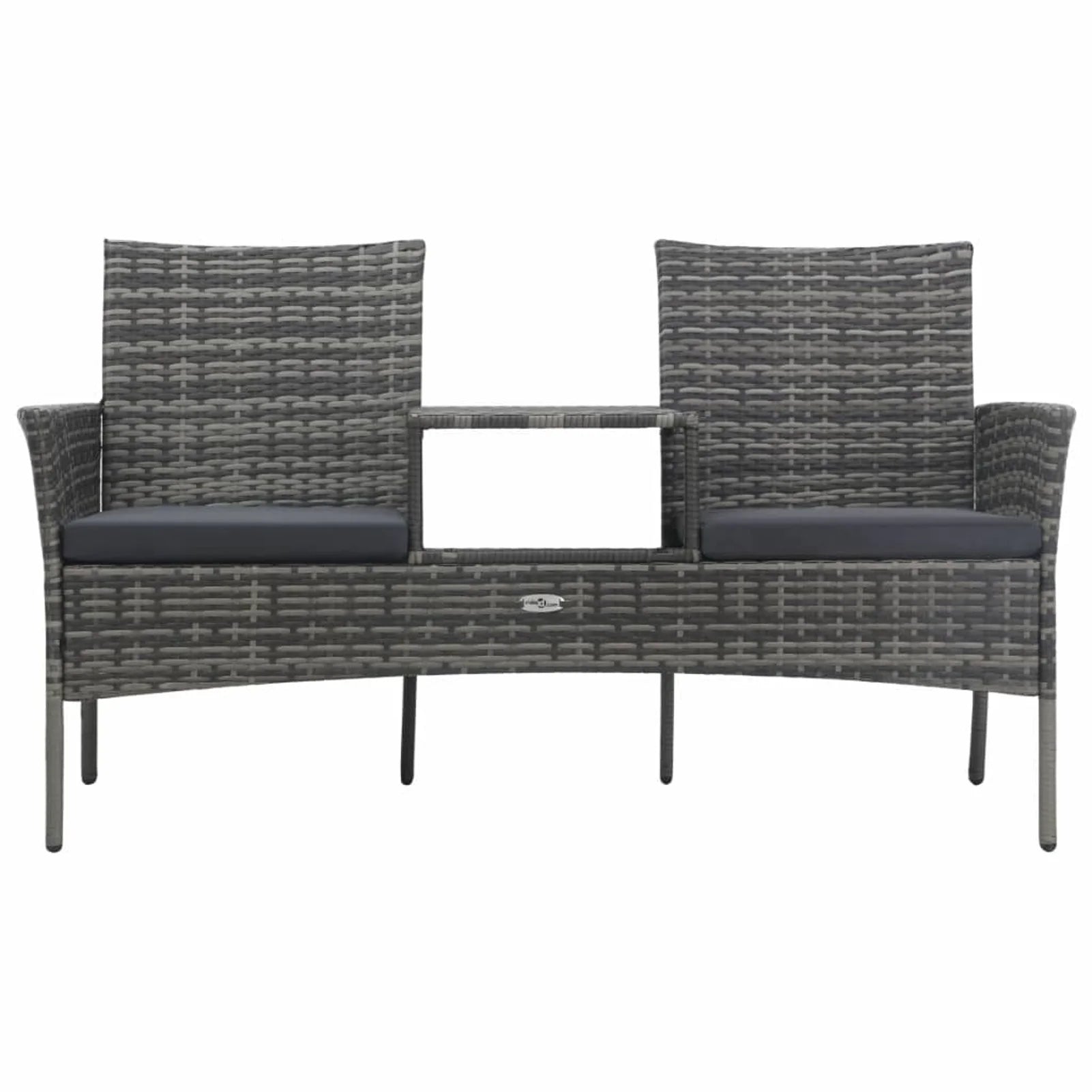 2-Seater Poly Rattan Patio Sofa with Tea Table A4518