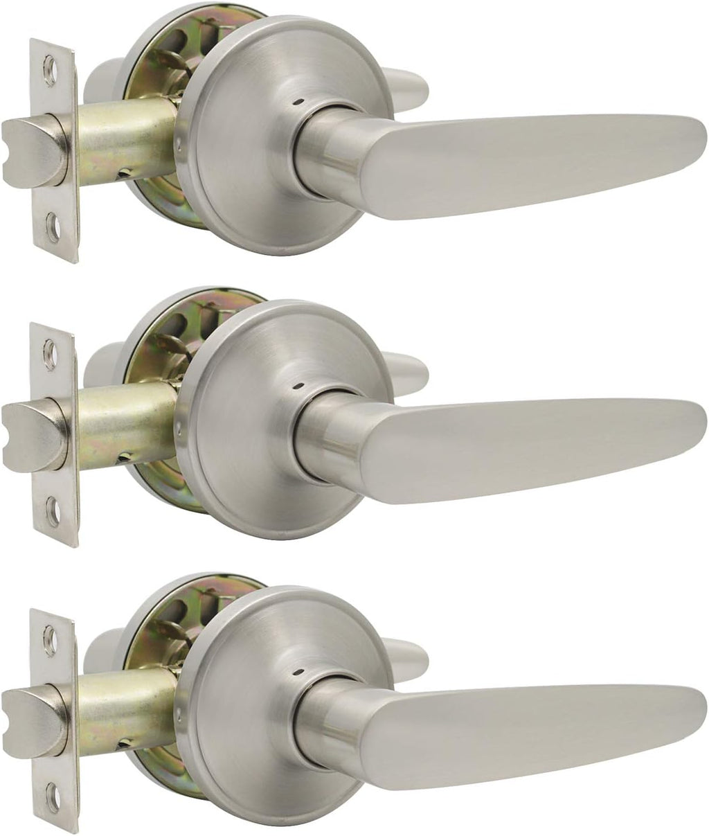5 Pack Brushed Nickel Passage Door Levers J33164