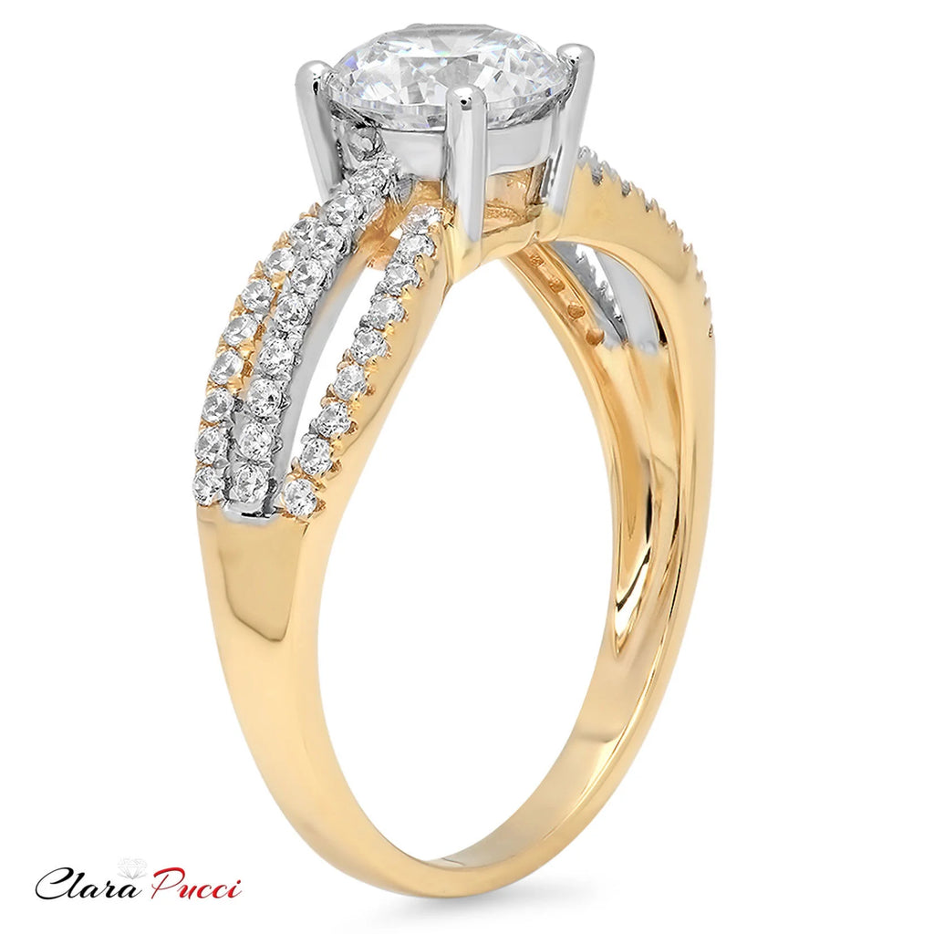 14K Yellow White Gold Diamond Engagement Ring F79839