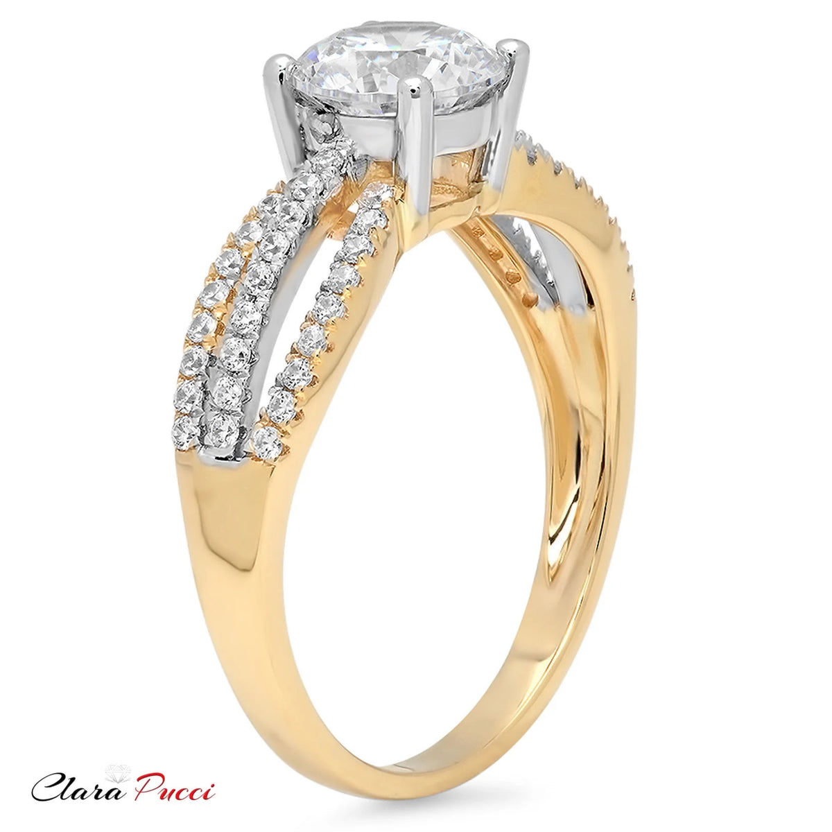 14K Yellow White Gold Diamond Engagement Ring F79839