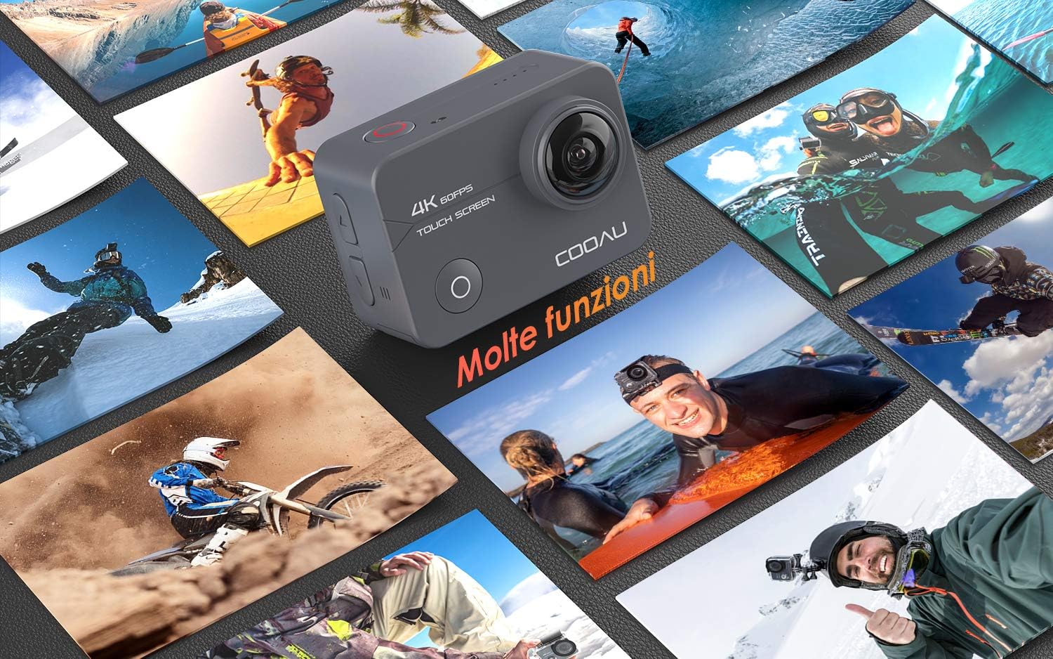 Native 4K 60fps 20MP Touch Screen Wi-Fi Action Sports Camera with 40M Waterproof Case T6701