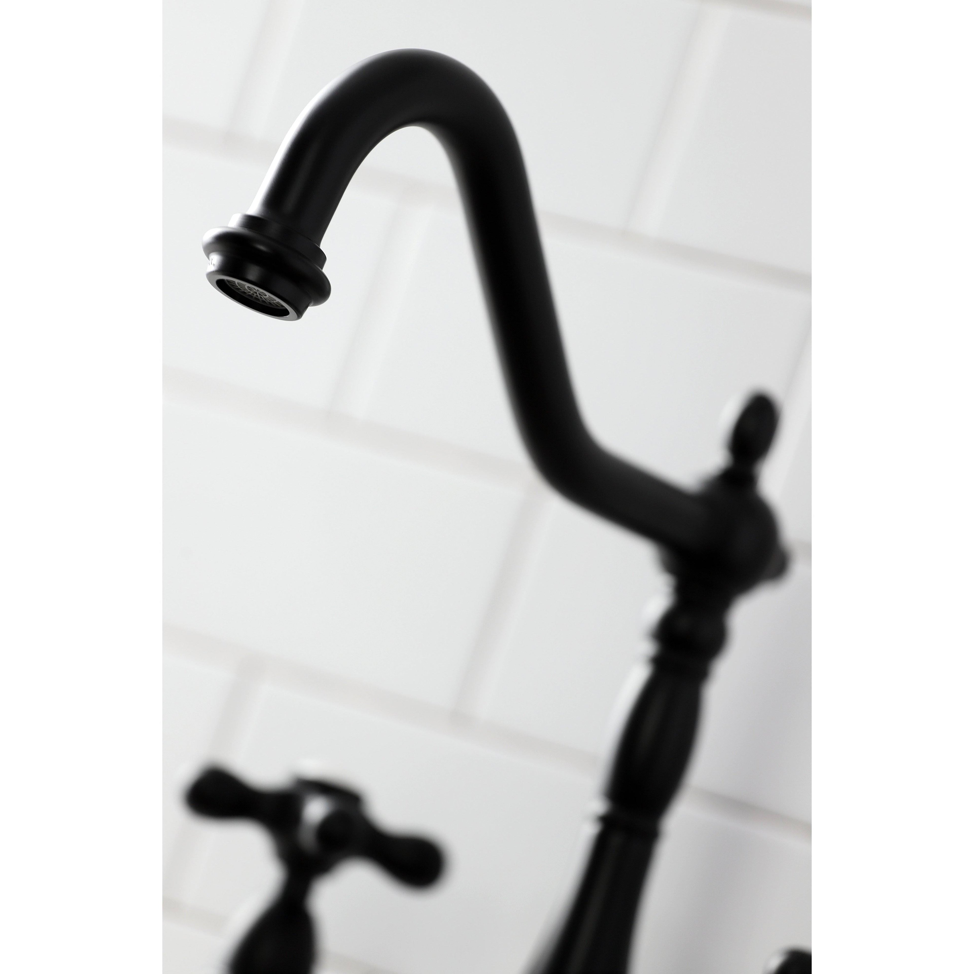 Polished Chrome Kitchen Bridge Faucet with Brass Sprayer C49251