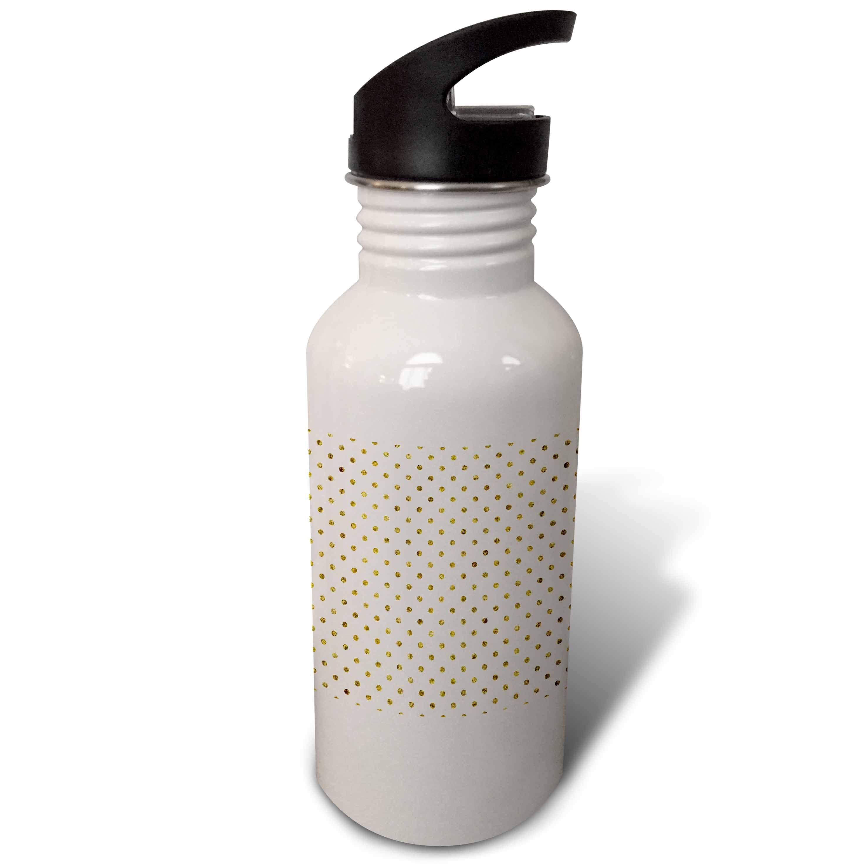 Gold Bling Polka Dots 21 oz Sports Water Bottle B3915