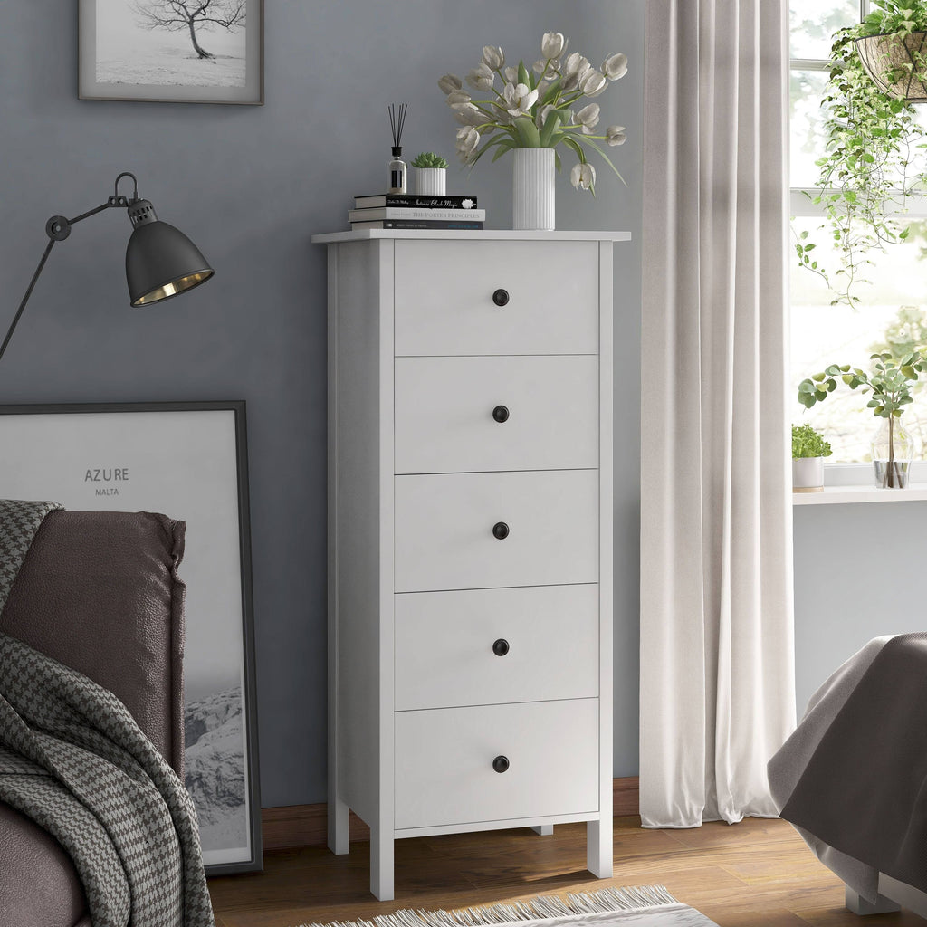 White 5-Drawer Chest J177