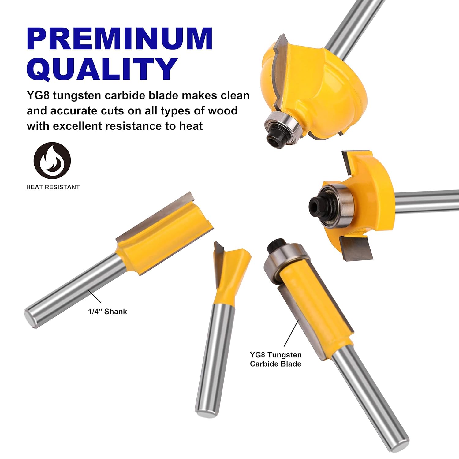 35 Piece Tungsten Carbide Router Bits Set with 1/4 Shank Z6470