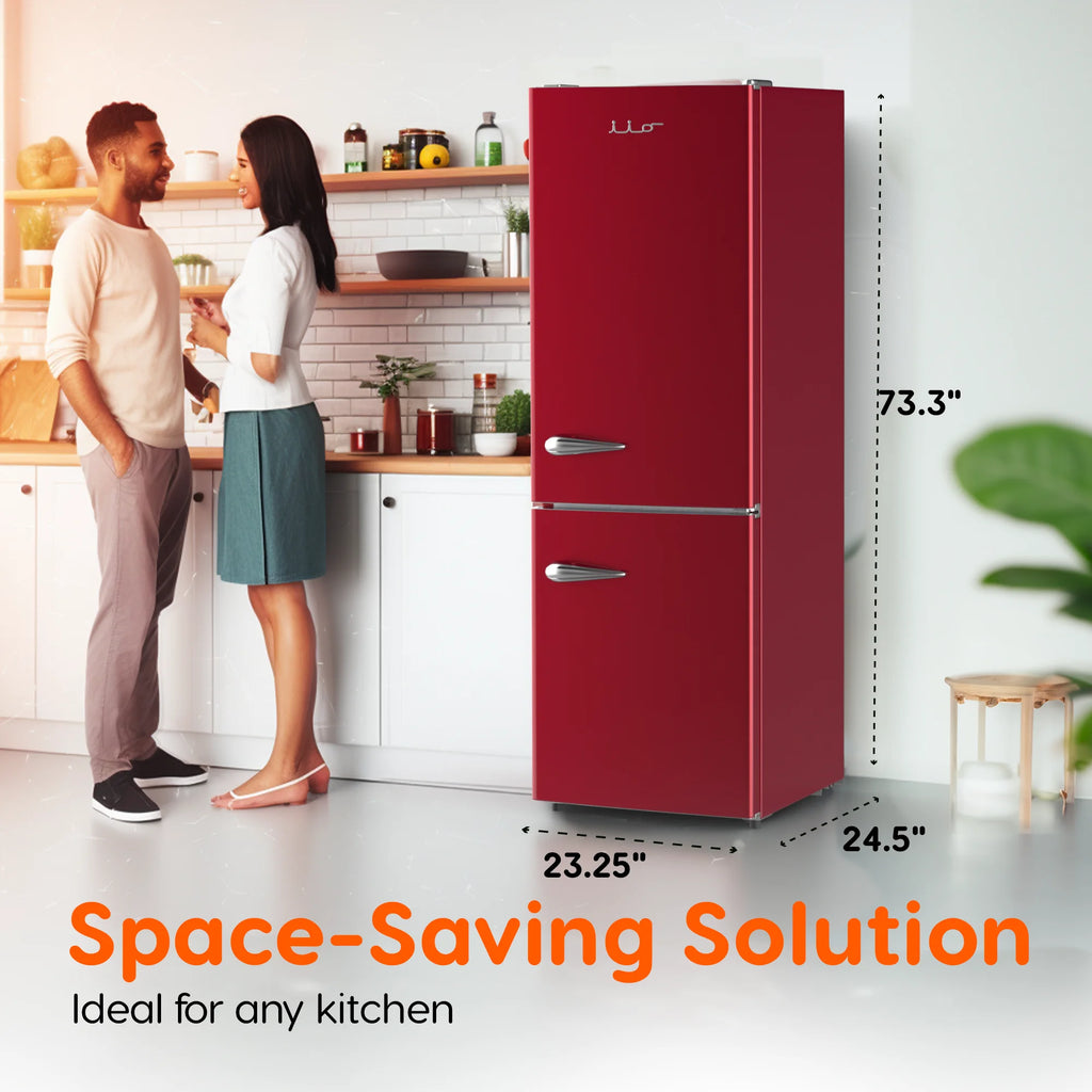 Wine Red 11 Cu Ft Bottom Freezer Retro Refrigerator F25024