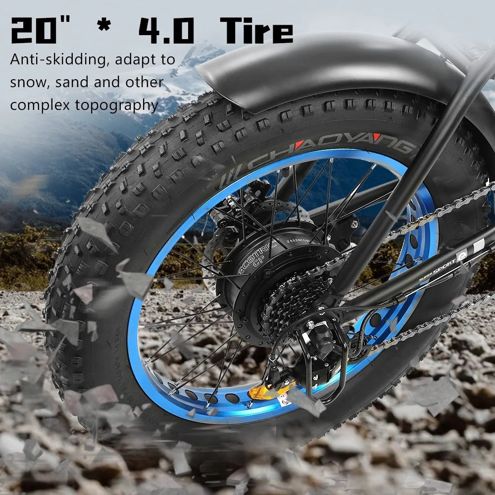 500 W Electric Bike 20" Fat Tire Folding Electric Bicycle 36 V 12.5 AH Removable Battery O987