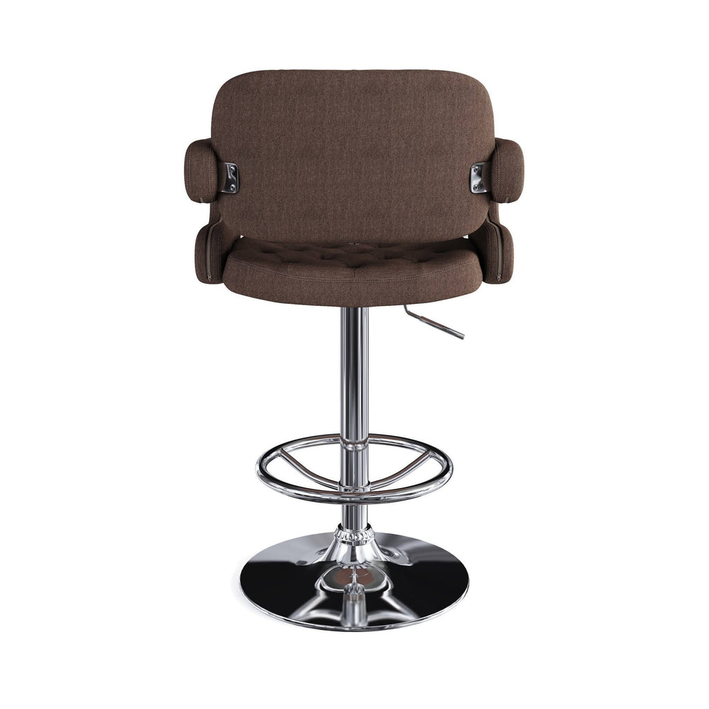 Dark Brown Fabric Barstool (Set of 2) R797