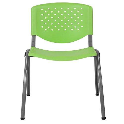 Green Plastic Stack Chair with Titanium Frame K483