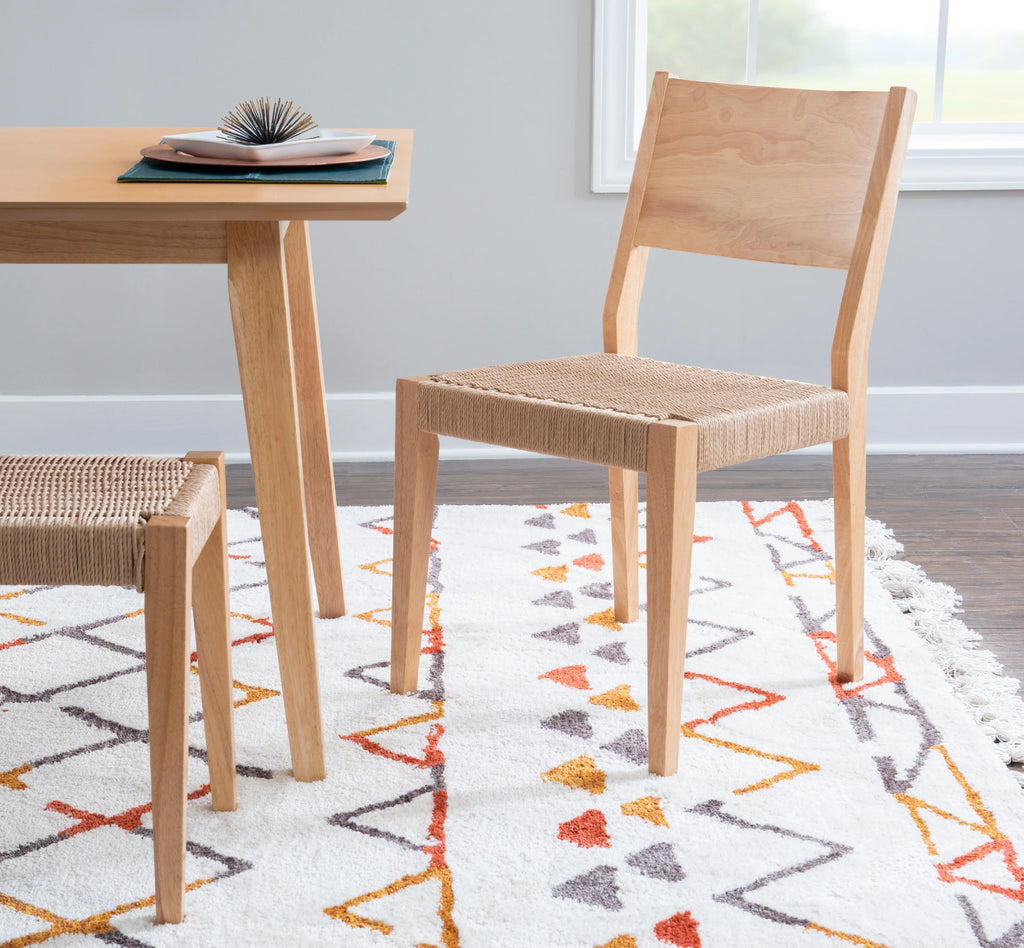 Natural Handwoven Rope Seat Dining Chair, Set of 2 C58098