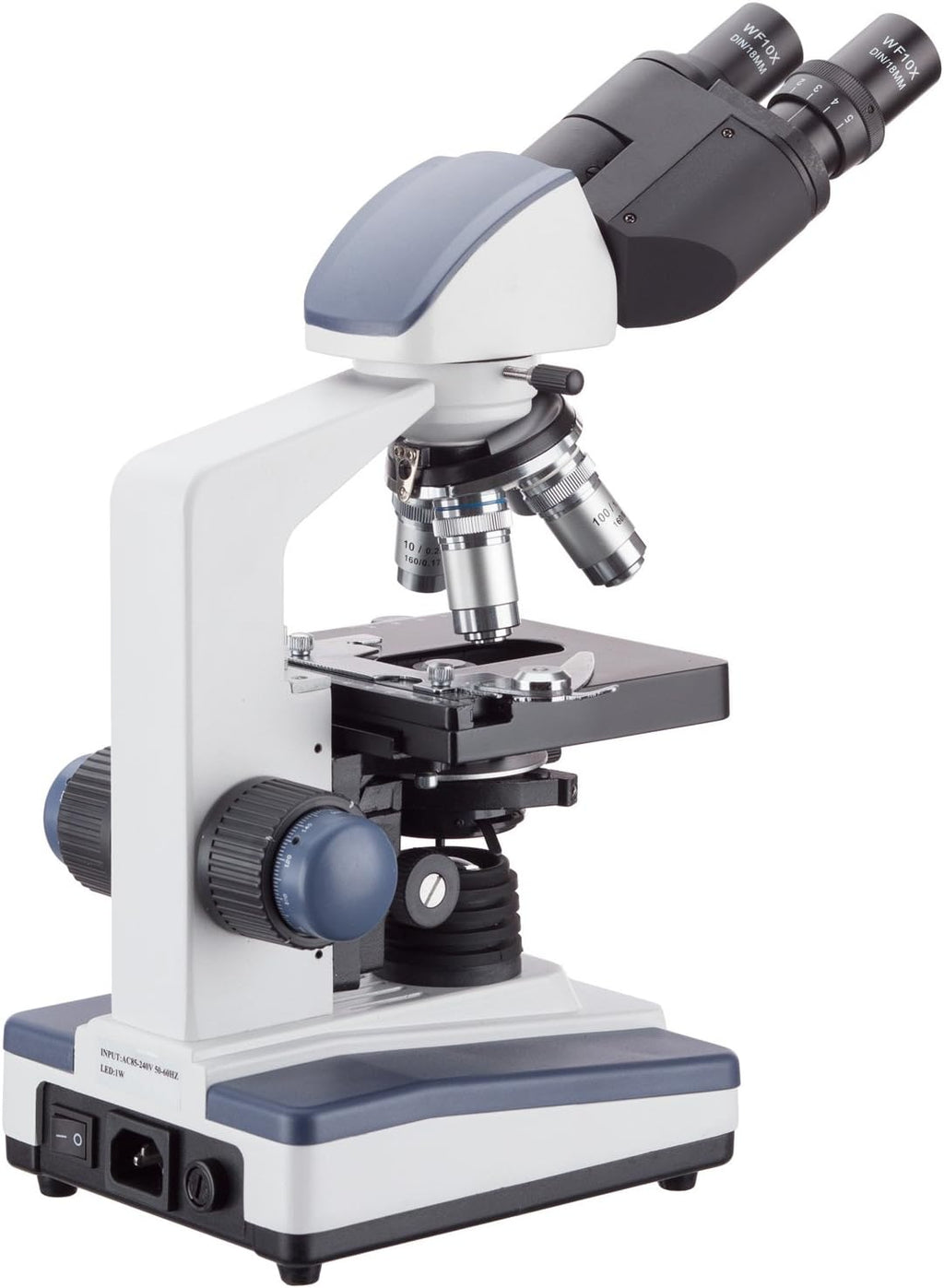 Binocular Compound Microscope, 40X-2500X Magnification, LED Illumination U904