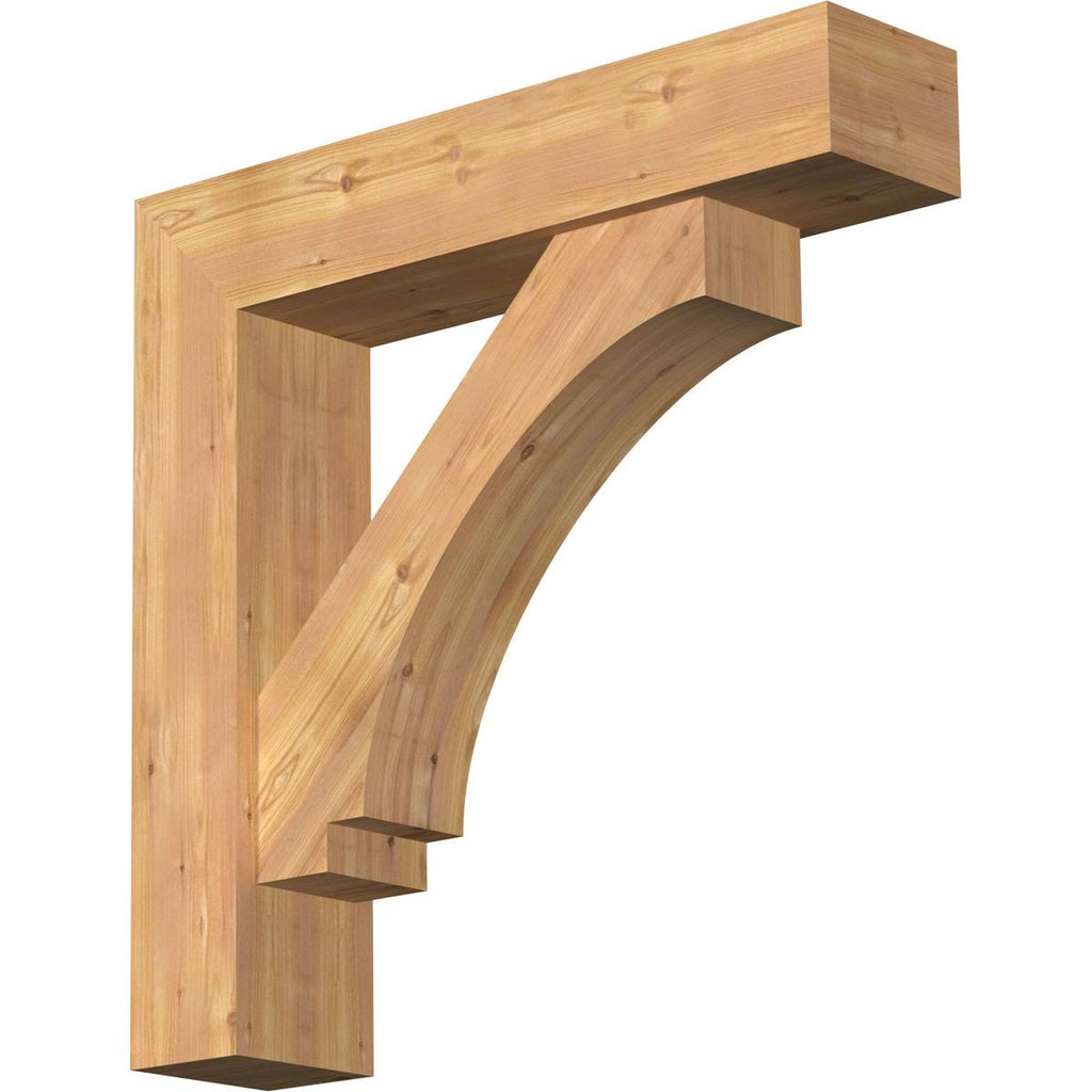 7 1/2x22W x 34x22D x 34x22H Imperial Block Smooth Bracket w/ Offset Brace, Western Red Ceda S272139