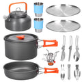 Aluminum Alloy Camping Cookware Set with Pot Frying Pan Kettle Cups N327