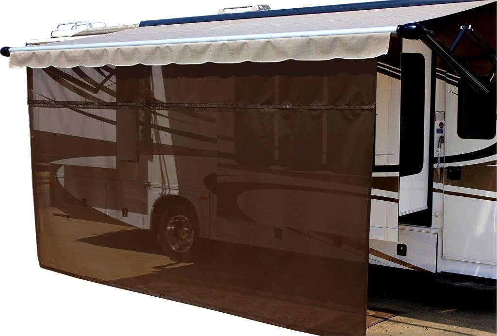 Black Solar Mesh Sun Shade for 12V Electric RV Awning, 13' x 6' R811444