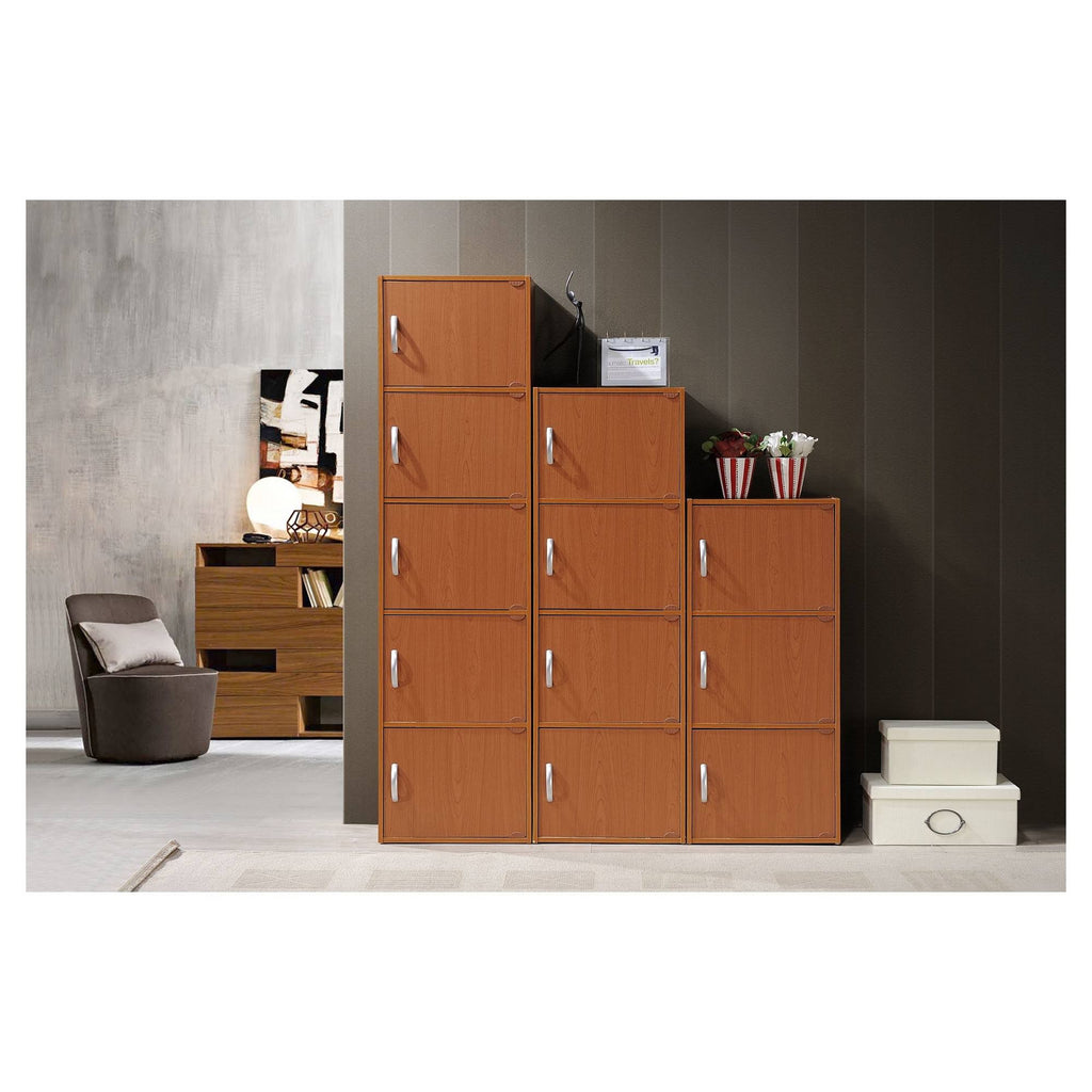 Cherry 3 Shelf 3 Door Bookcase W8019