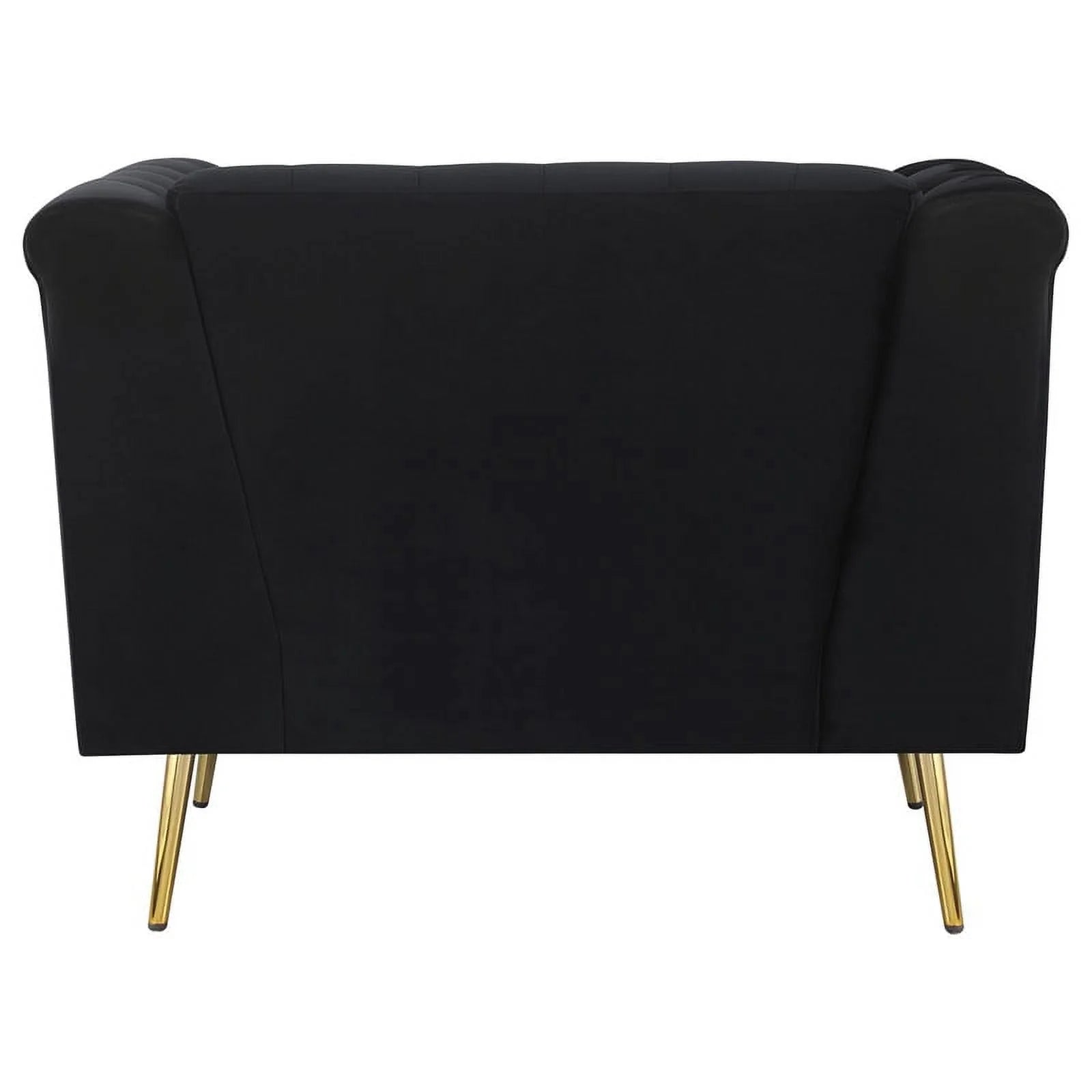 3-piece Fabric Tuxedo Arm Tufted Back Set in Black T599987